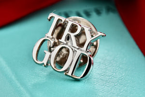 Tiffany & Co. Silver "Try God" Silver Pin