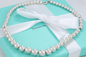 Tiffany & Co. Hardwear Silver Graduated Ball Beaded 16" Necklace