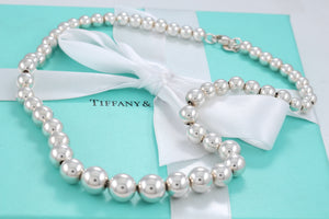 Tiffany & Co. Hardwear Silver Graduated Ball Beaded 16" Necklace