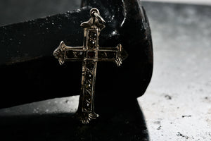 Vintage .900 Silver Rhinestone Cross Pendant