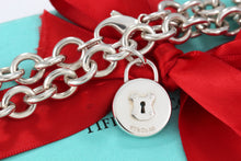 Load image into Gallery viewer, Tiffany &amp; Co. Silver Keyhole Circle Round Padlock Heavy Link 16&quot; Necklace
