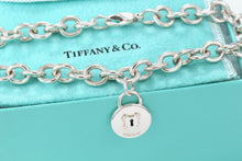 Load image into Gallery viewer, Tiffany &amp; Co. Silver Keyhole Circle Round Padlock Heavy Link 16&quot; Necklace
