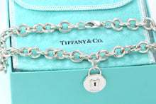 Load image into Gallery viewer, Tiffany &amp; Co. Silver Keyhole Circle Round Padlock Heavy Link 16&quot; Necklace
