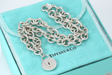 Load image into Gallery viewer, Tiffany &amp; Co. Silver Keyhole Circle Round Padlock Heavy Link 16&quot; Necklace
