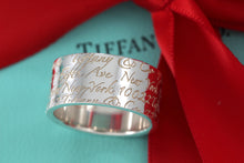 Load image into Gallery viewer, Tiffany &amp; Co. Silver Notes &quot;Fifth Ave&quot; Wide Band Ring
