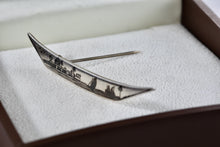 Load image into Gallery viewer, Sterling Silver Beach House Inlay Boat Brooch Pin

