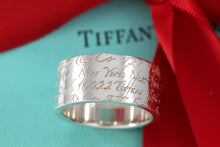 Load image into Gallery viewer, Tiffany &amp; Co. Silver Notes &quot;Fifth Ave&quot; Wide Band Ring
