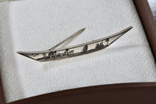 Load image into Gallery viewer, Sterling Silver Beach House Inlay Boat Brooch Pin
