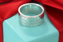 Load image into Gallery viewer, Tiffany &amp; Co. Silver Notes &quot;Fifth Ave&quot; Wide Band Ring
