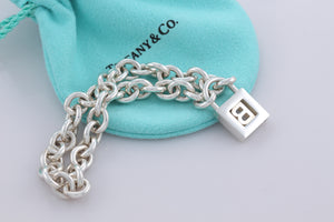 Tiffany & Co. Silver Letter "B" Padlock Bracelet