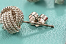 Load image into Gallery viewer, Tiffany &amp; Co. Mesh Silver Twist Knot Rope Stud Earrings
