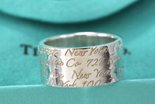 Load image into Gallery viewer, Tiffany &amp; Co. Silver Notes &quot;Fifth Ave&quot; Wide Band Ring

