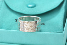 Load image into Gallery viewer, Tiffany &amp; Co. Silver Notes &quot;Fifth Ave&quot; Wide Band Ring
