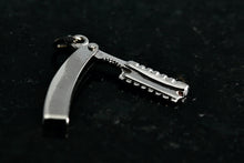 Load image into Gallery viewer, Beau Sterling Silver Barber Razorblade Charm Pendant
