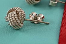 Load image into Gallery viewer, Tiffany &amp; Co. Mesh Silver Twist Knot Rope Stud Earrings
