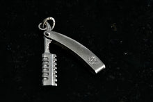 Load image into Gallery viewer, Beau Sterling Silver Barber Razorblade Charm Pendant
