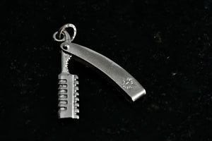 Beau Sterling Silver Barber Razorblade Charm Pendant