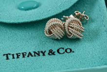 Load image into Gallery viewer, Tiffany &amp; Co. Mesh Silver Twist Knot Rope Stud Earrings
