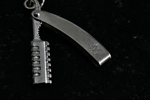 Beau Sterling Silver Barber Razorblade Charm Pendant