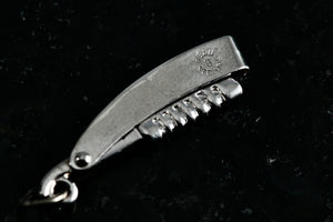 Beau Sterling Silver Barber Razorblade Charm Pendant