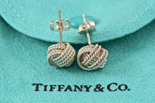 Load image into Gallery viewer, Tiffany &amp; Co. Mesh Silver Twist Knot Rope Stud Earrings
