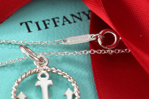 Tiffany & Co. Silver Twist Anchor Pendant Necklace