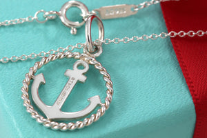 Tiffany & Co. Silver Twist Anchor Pendant Necklace