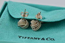 Load image into Gallery viewer, Tiffany &amp; Co. Mesh Silver Twist Knot Rope Stud Earrings
