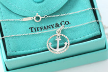 Load image into Gallery viewer, Tiffany &amp; Co. Silver Twist Anchor Pendant Necklace
