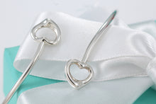 Load image into Gallery viewer, Tiffany &amp; Co. Elsa Peretti Silver Double Open Heart Bangle Bracelet
