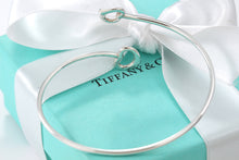 Load image into Gallery viewer, Tiffany &amp; Co. Elsa Peretti Silver Double Open Heart Bangle Bracelet
