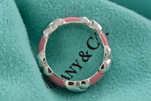 Load image into Gallery viewer, Tiffany &amp; Co. Silver Signature &quot;X&quot; Pink Enamel Band Ring Size 6.5
