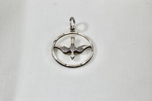 Load image into Gallery viewer, CHAPEL Sterling Silver Migrating Bird Round Circle Charm Pendant
