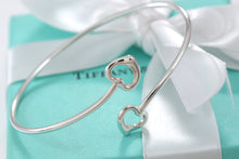 Load image into Gallery viewer, Tiffany &amp; Co. Elsa Peretti Silver Double Open Heart Bangle Bracelet
