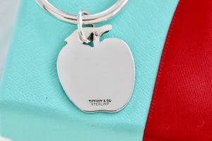 Tiffany & Co. Silver Apple Charm Key Ring Keychain