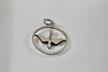 Load image into Gallery viewer, CHAPEL Sterling Silver Migrating Bird Round Circle Charm Pendant
