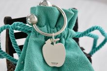 Load image into Gallery viewer, Tiffany &amp; Co. Silver Apple Charm Key Ring Keychain
