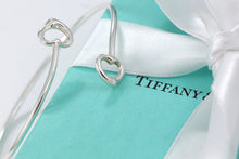 Load image into Gallery viewer, Tiffany &amp; Co. Elsa Peretti Silver Double Open Heart Bangle Bracelet
