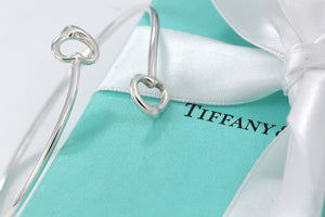 Tiffany & Co. Elsa Peretti Silver Double Open Heart Bangle Bracelet