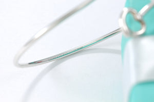 Tiffany & Co. Elsa Peretti Silver Double Open Heart Bangle Bracelet