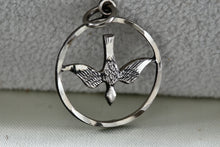 Load image into Gallery viewer, CHAPEL Sterling Silver Migrating Bird Round Circle Charm Pendant
