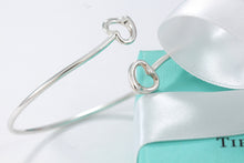 Load image into Gallery viewer, Tiffany &amp; Co. Elsa Peretti Silver Double Open Heart Bangle Bracelet

