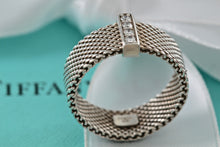 Load image into Gallery viewer, Tiffany &amp; Co. Mesh Silver 4 Row Diamond Firm Band Ring Size 6
