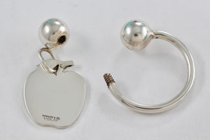 Tiffany & Co. Silver Apple Charm Key Ring Keychain