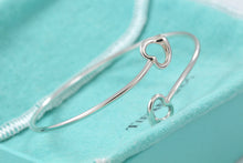 Load image into Gallery viewer, Tiffany &amp; Co. Elsa Peretti Silver Double Open Heart Bangle Bracelet
