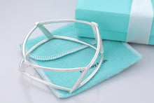 Load image into Gallery viewer, Tiffany &amp; Co. Frank Gehry Silver Open Torque Square Bangle Bracelet
