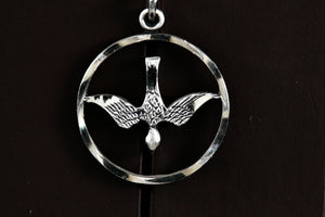 CHAPEL Sterling Silver Migrating Bird Round Circle Charm Pendant