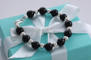 Tiffany & Co. Silver & Onyx Ball Bead Bracelet