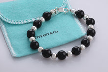 Load image into Gallery viewer, Tiffany &amp; Co. Silver &amp; Onyx Ball Bead Bracelet
