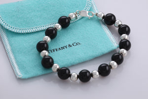 Tiffany & Co. Silver & Onyx Ball Bead Bracelet